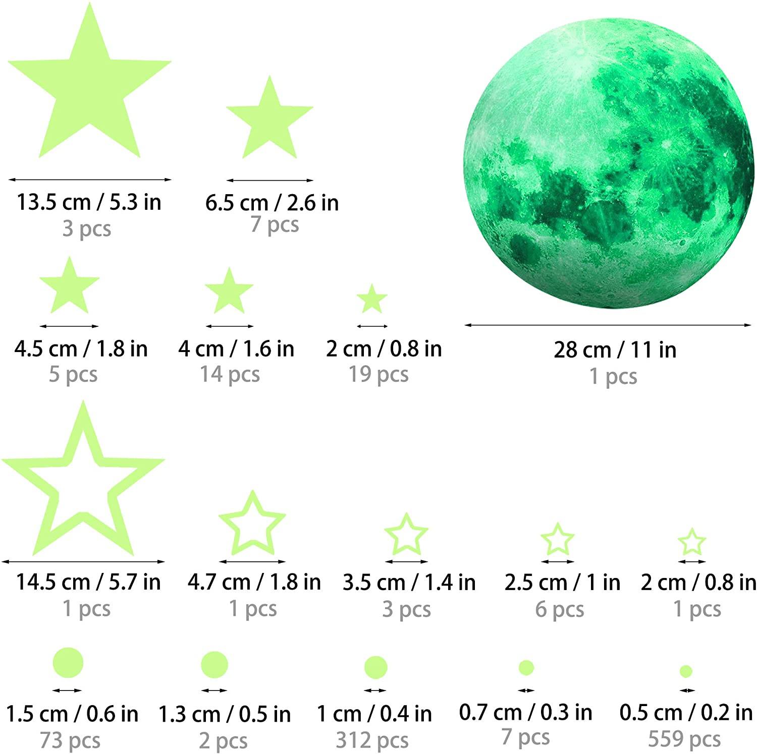 Dark Star Glow and Moon Wall Sticker Clearance Find Great