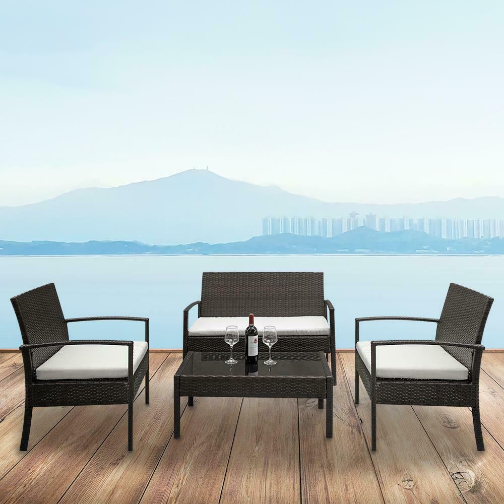 4-Piece: Rattan Patio Furniture Set Real Online