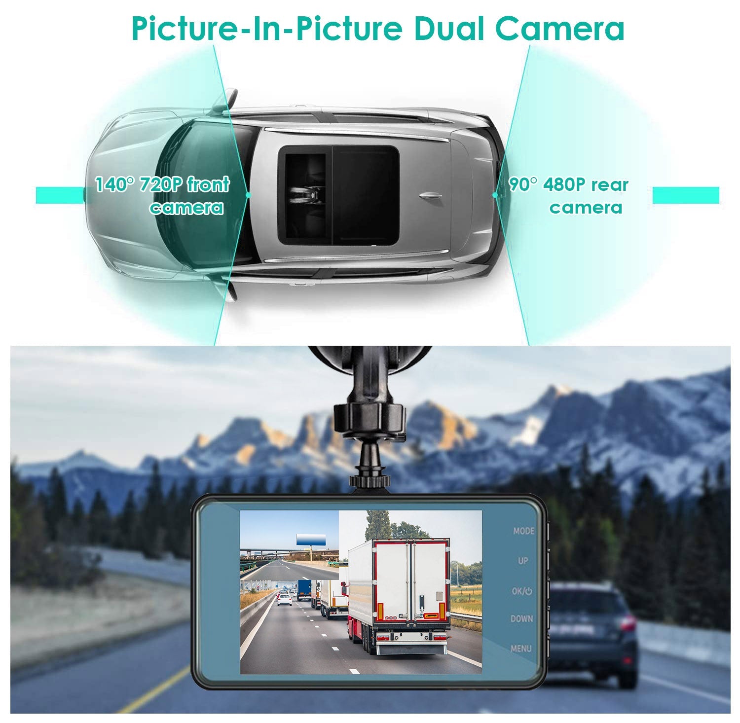 720P Dual Dash Car Camera Recorder with Motion Detection Light The Best Store To Get