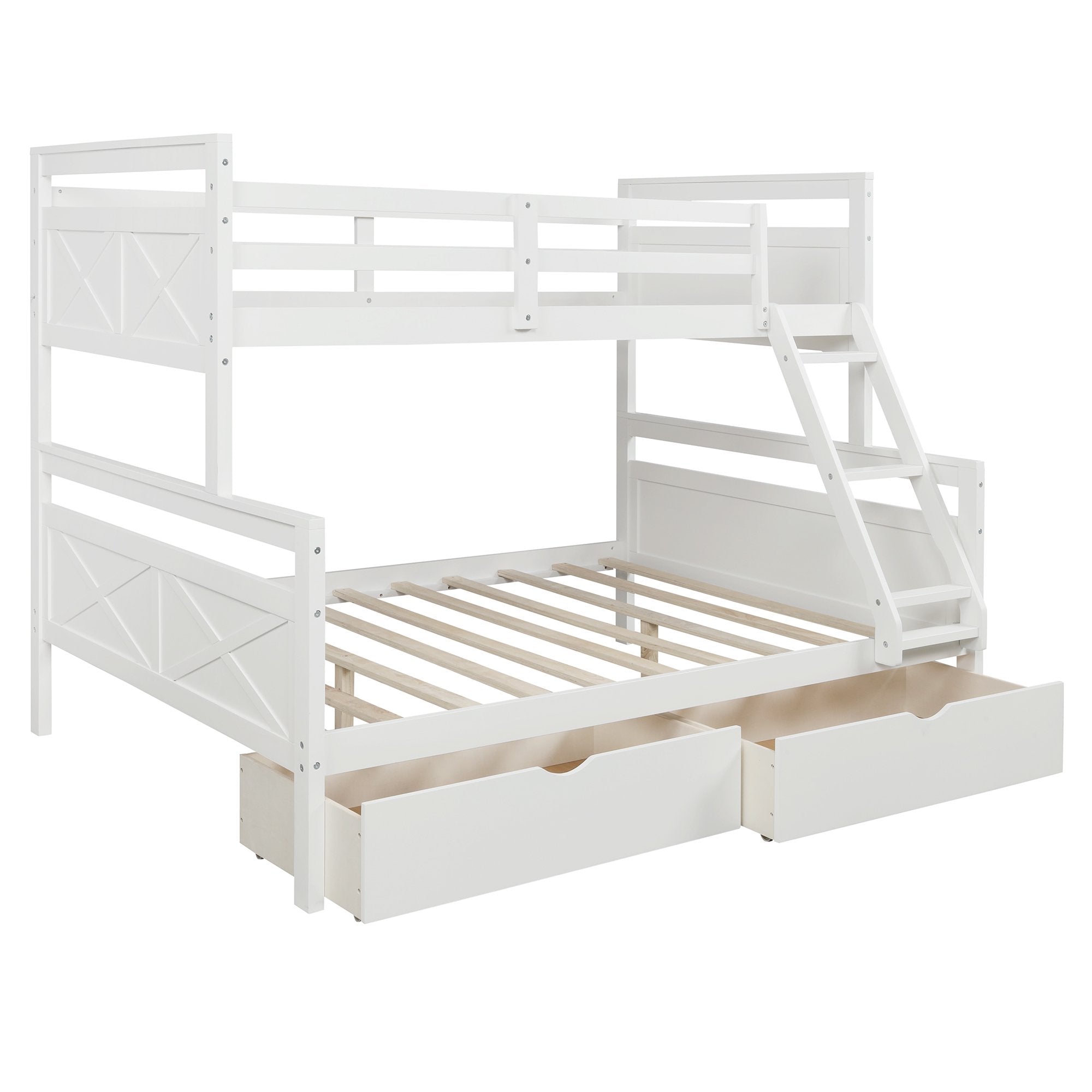 Twin over Full Bunk Bed with 2 Storage Drawers Geniue Stockist Online