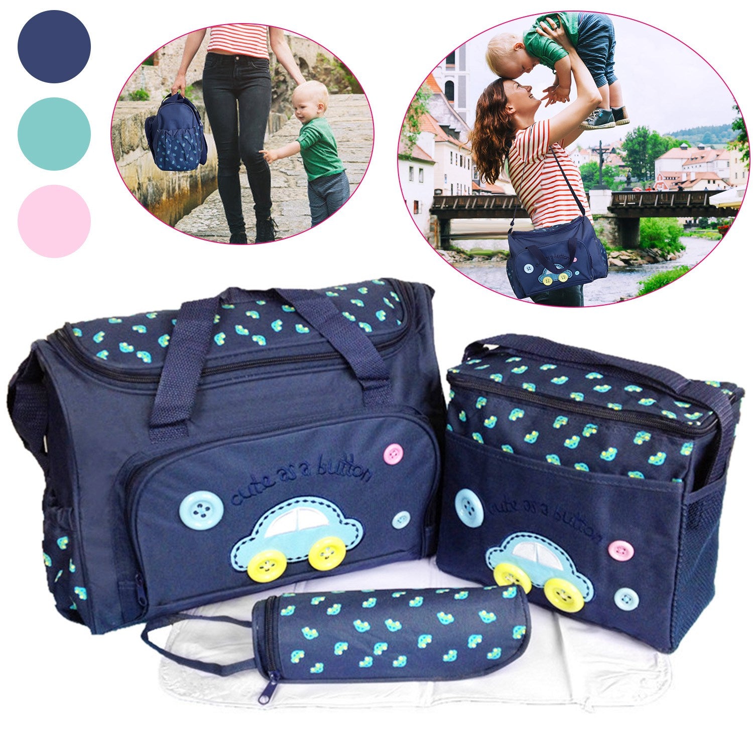 4-Piece: Baby Diaper Tote Bag Set Discount 2025