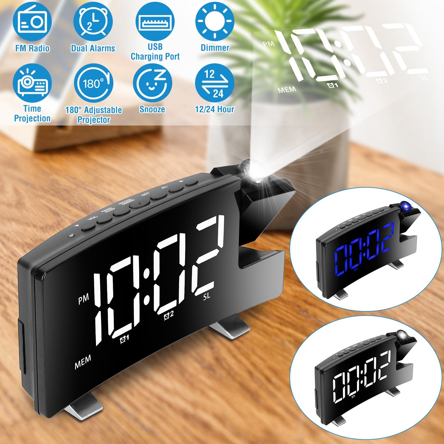 Projection Alarm Clock with Radio Cheap Sale Amazing Pice