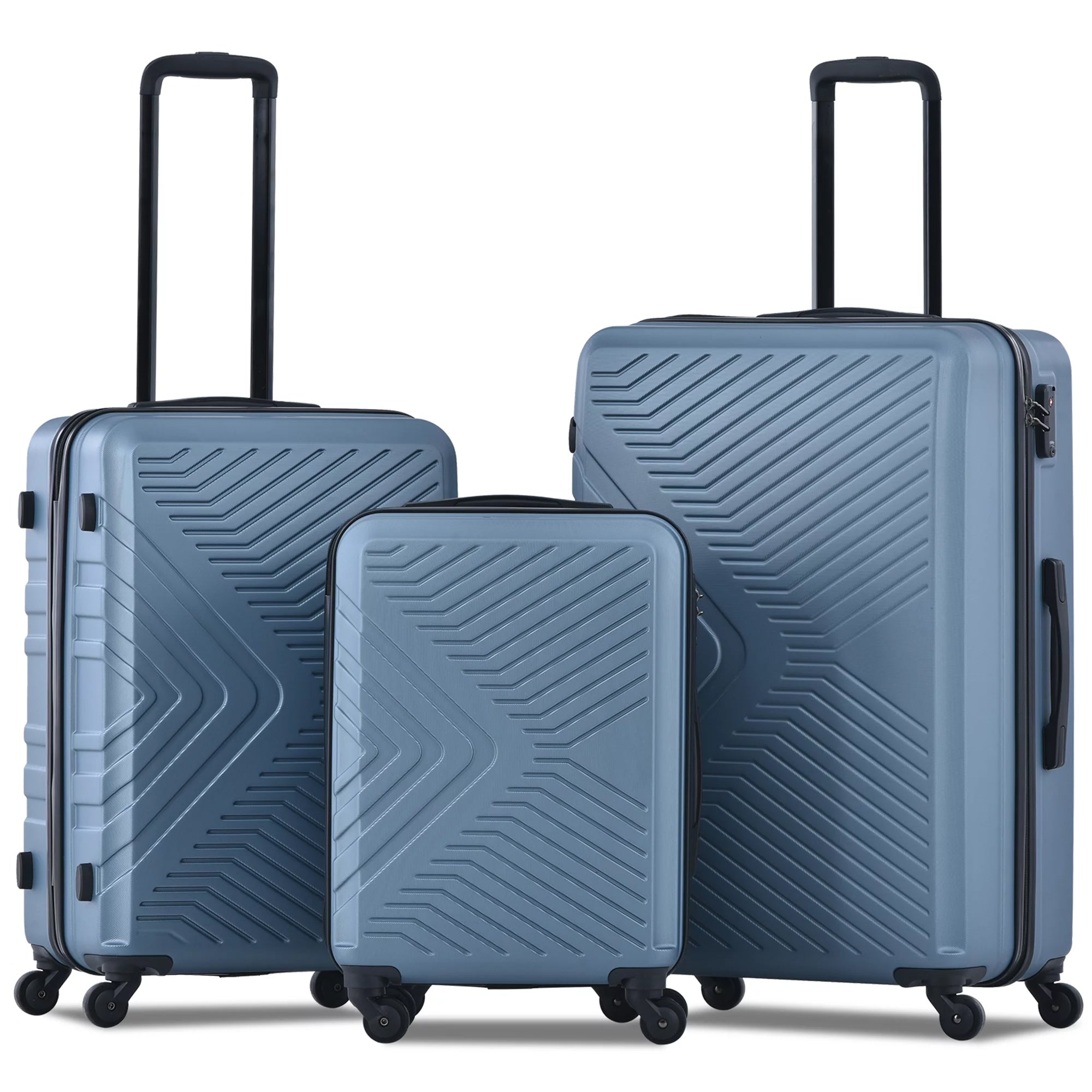 3-Piece Set: Hardshell Lightweight Suitcase with TSA Lock Spinner Wheels Free Shipping Clearance