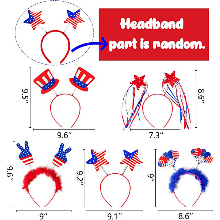 10-Piece: Patriotic Head Boppers Headband Buy Cheap New