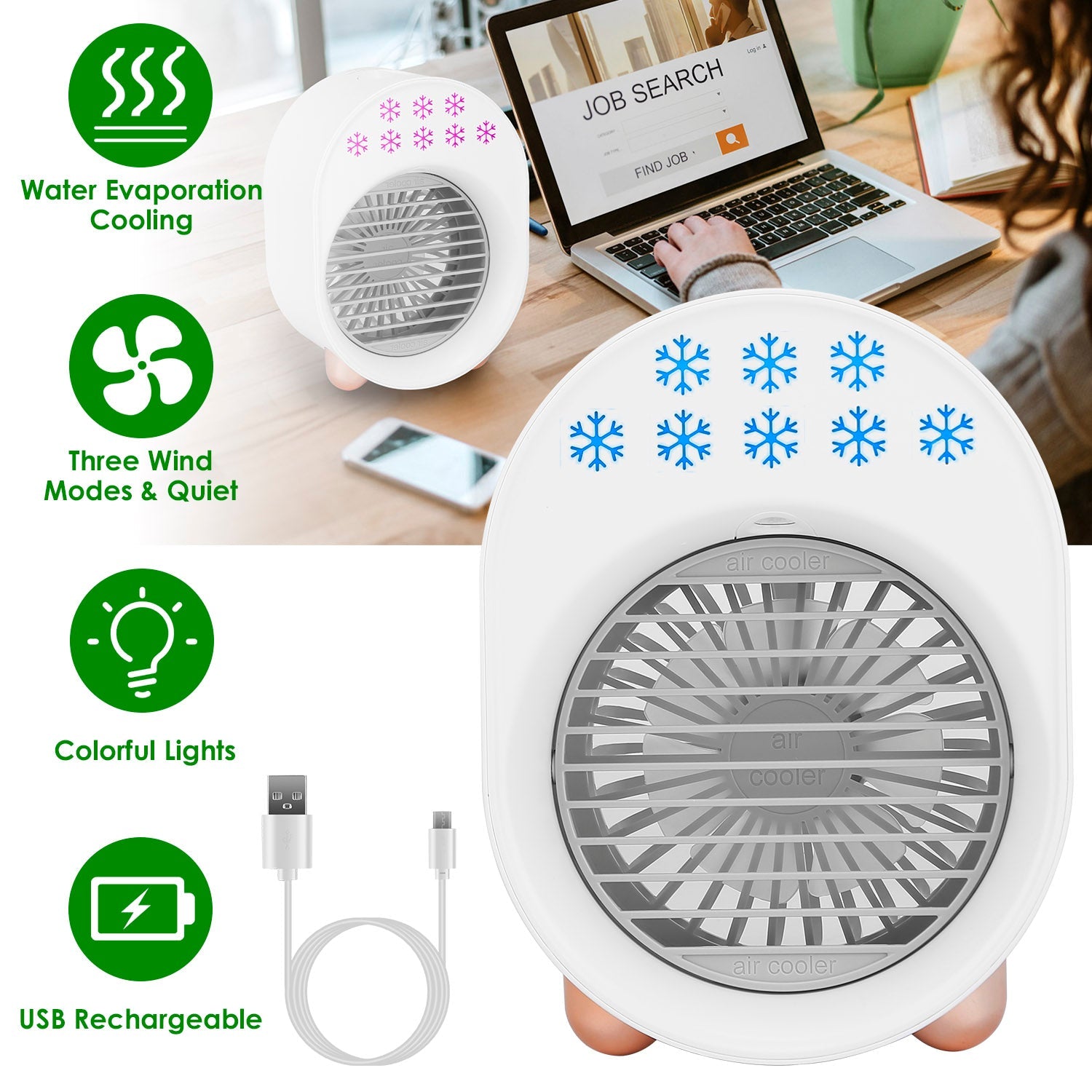 4-in-1 Portable Mini Desktop Water Mist Cooling Air Conditioner For Sale Cheap Pice