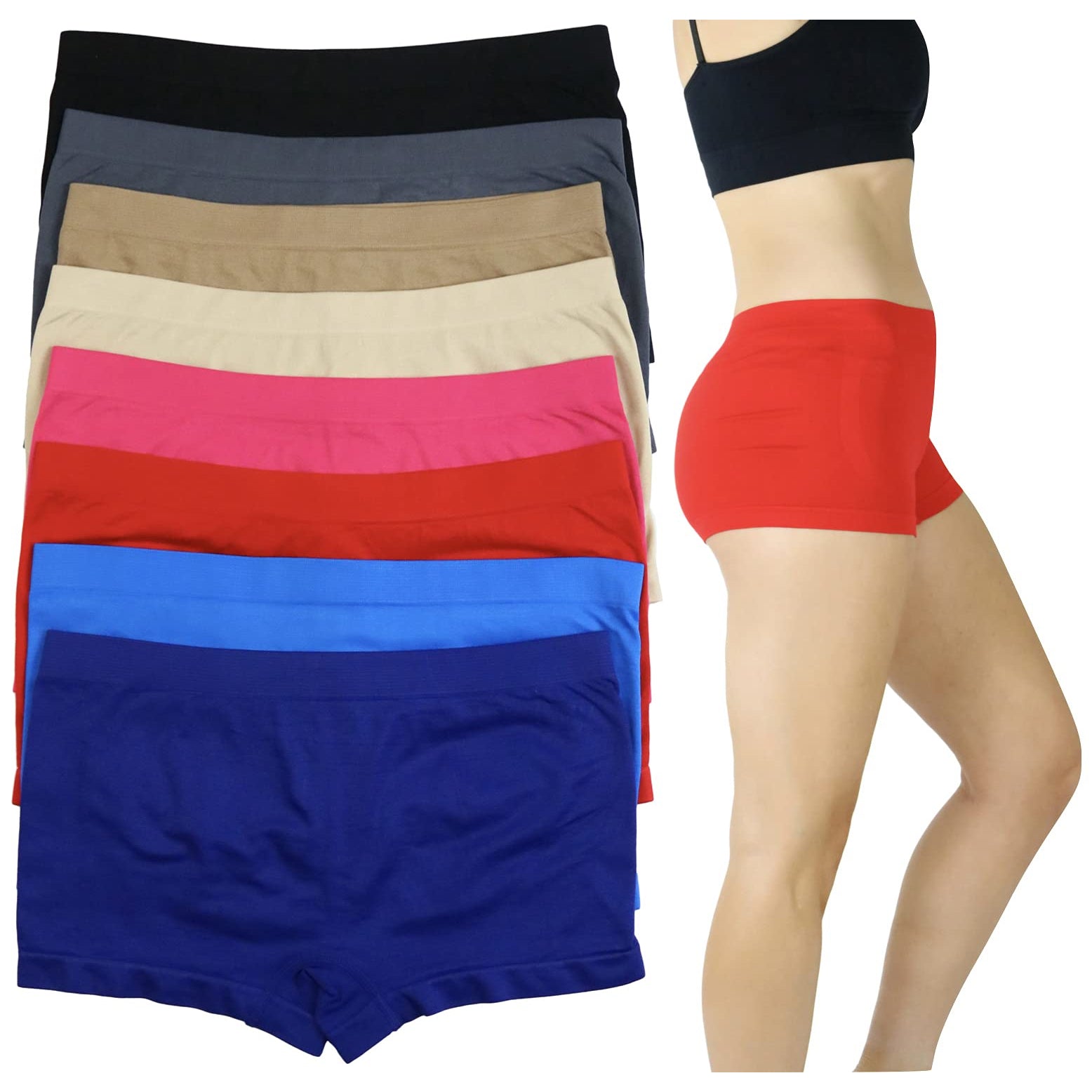 6-Pack: ToBeInStyle Women's Stretch Microfiber Cheeky Boyshort Panties Discount Outlet Store