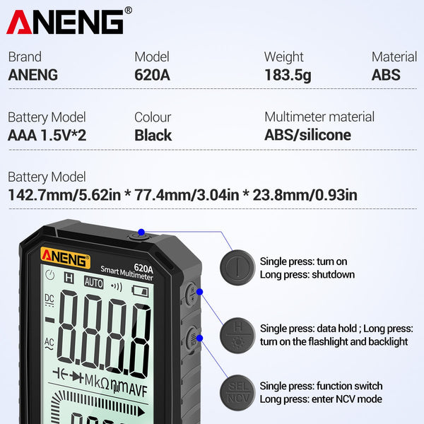 ANENG 4.7-Inch LCD Display 6000 Count AC/DC Digital Multimeter Amazon Sale Online