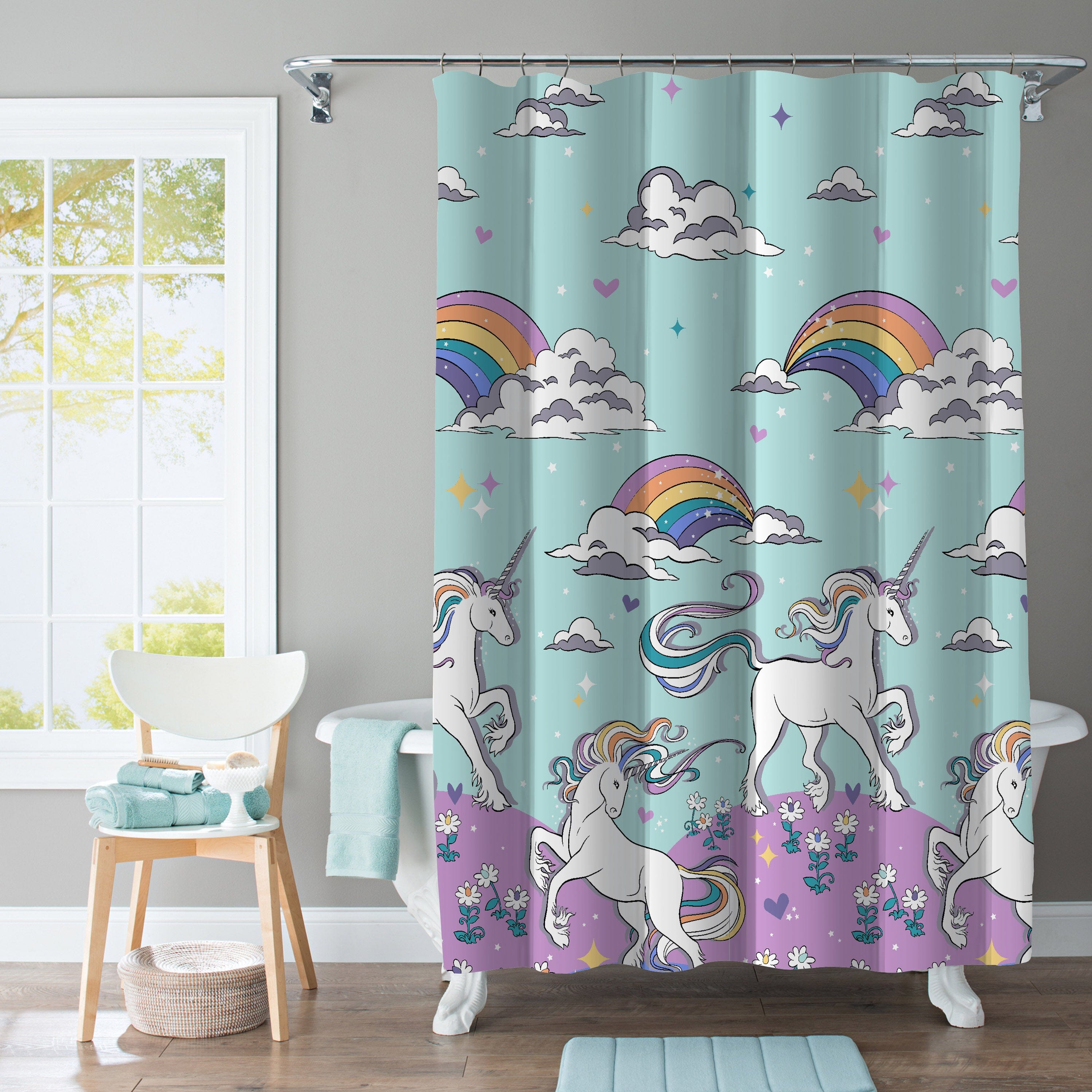 Kidz Mix Magical Unicorn Shower Curtain Buy Cheap Classic