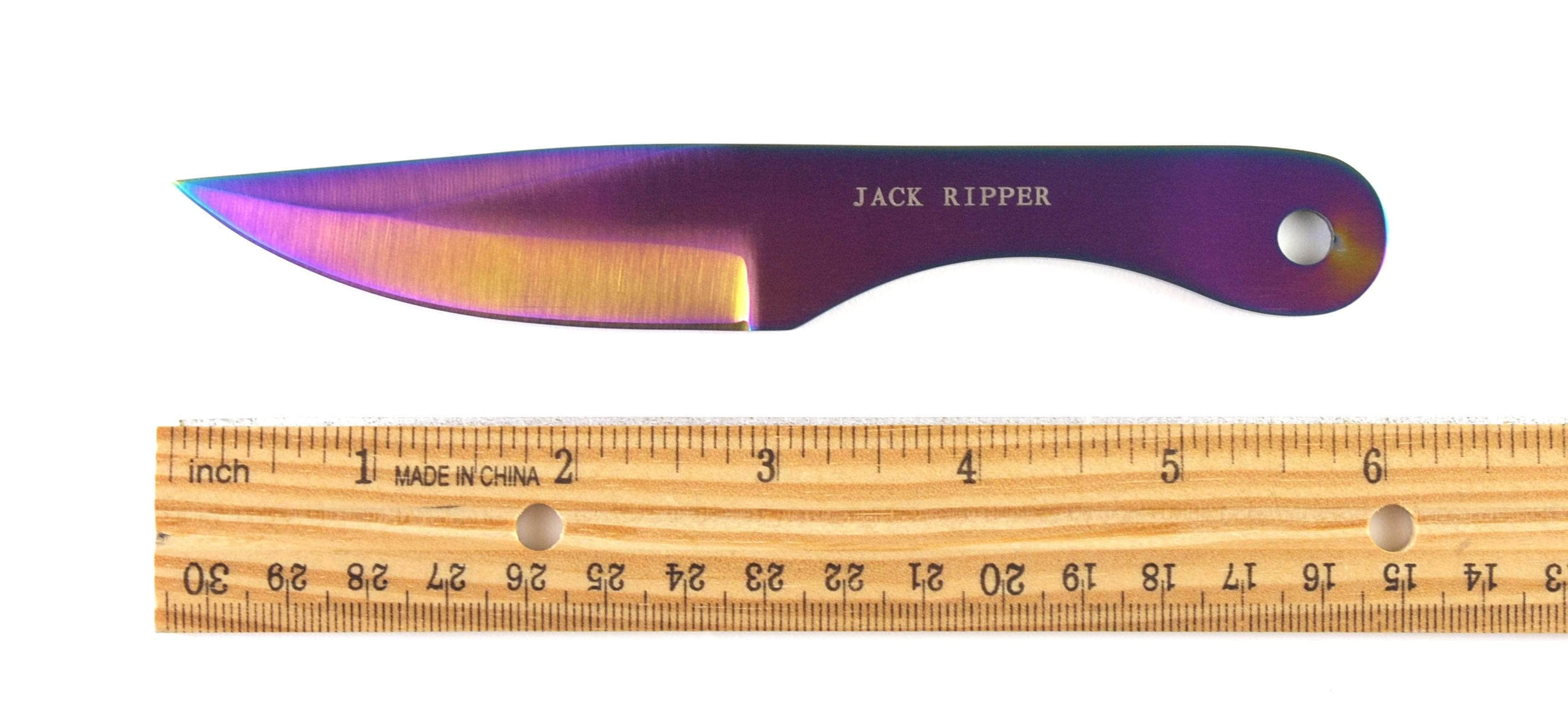 Jack Ripper Rainbow Throwing Knives, 3 6.1 Throwers, Leather Sheath CH-005SS Sale Amazon