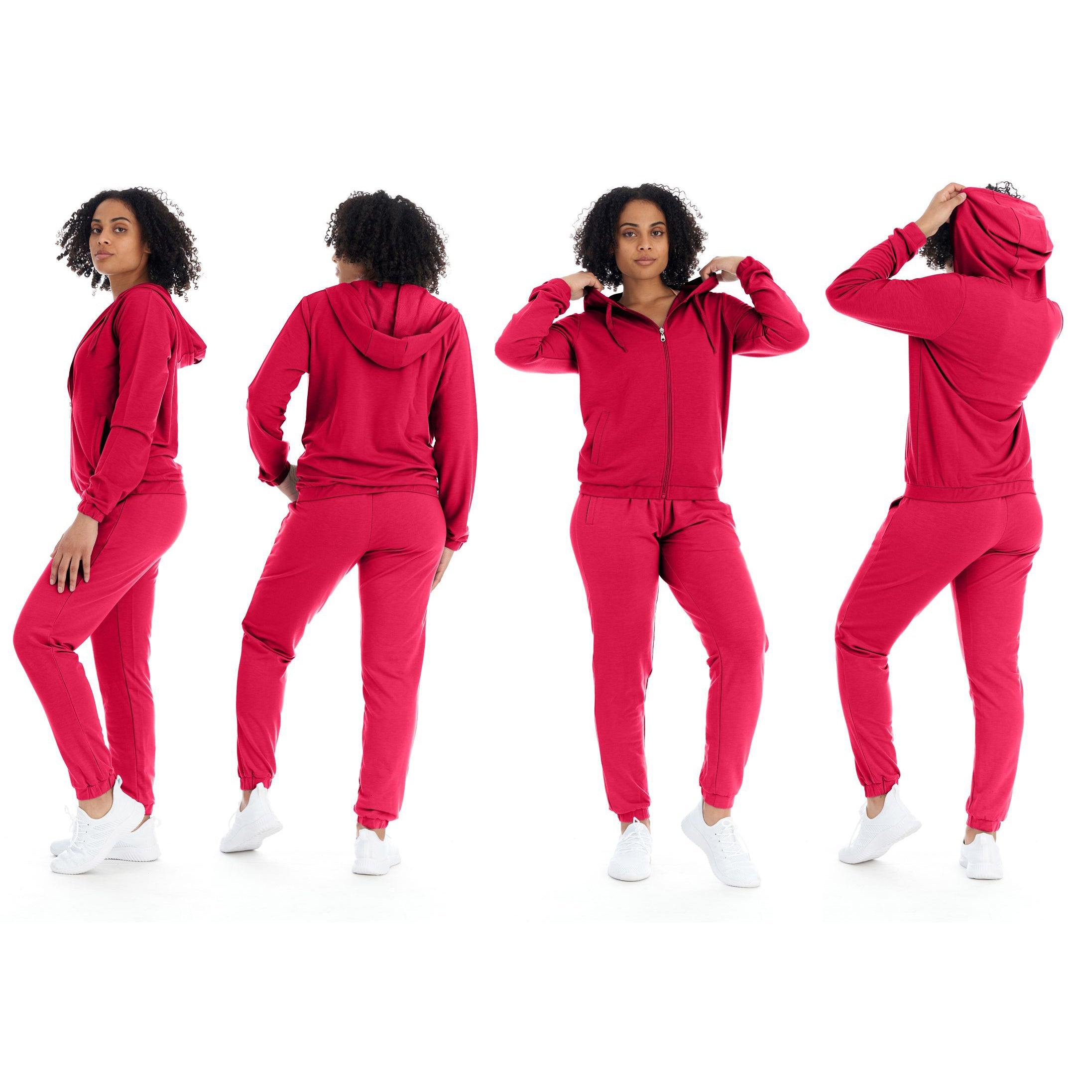 2-Piece: Women's Athleisure Fleece Jogger Sweatpants and Hoodie with Pocket Set Buy Cheap Hot Sale