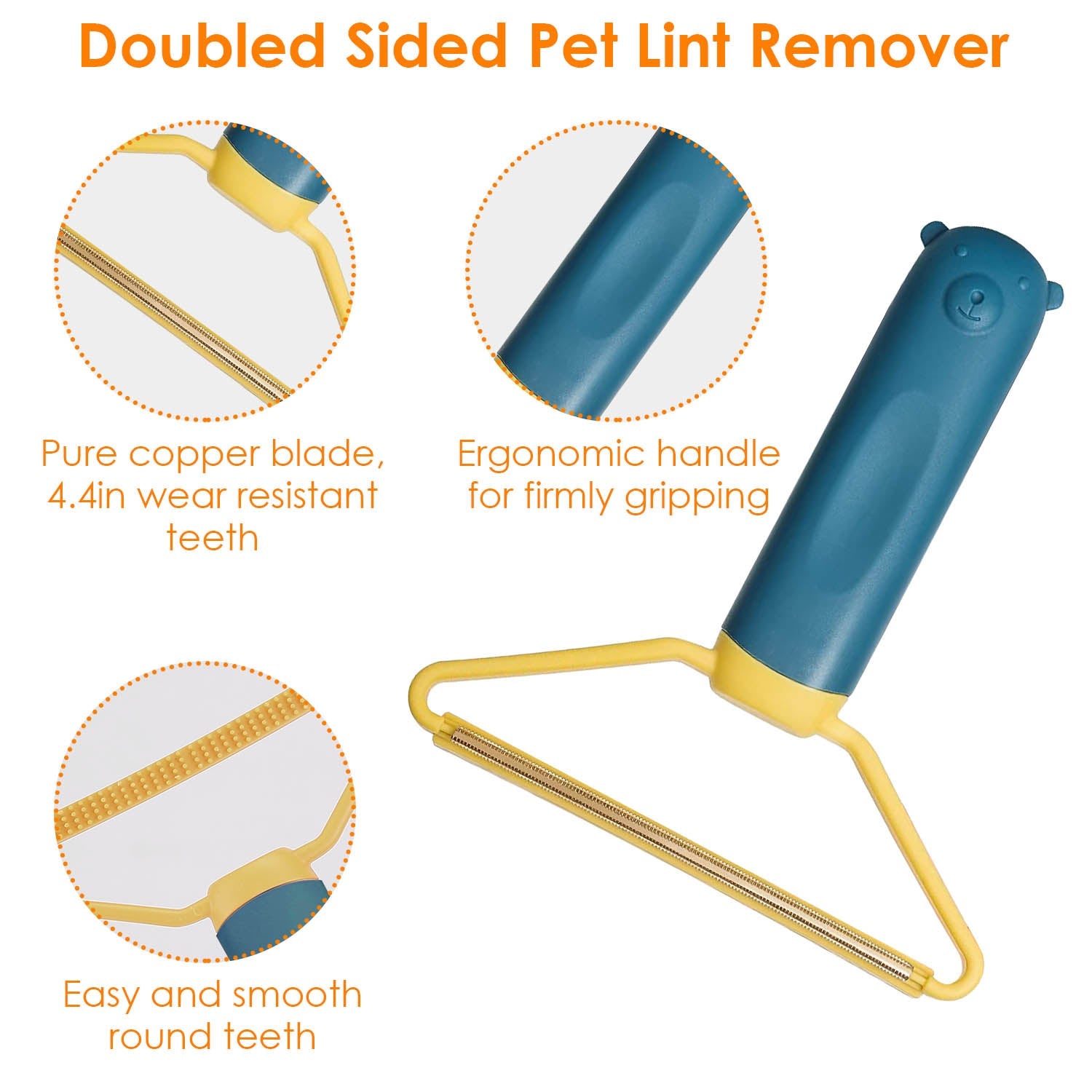 3-Piece: Portable Reusable Double Side Lint Remover Recommend For Sale