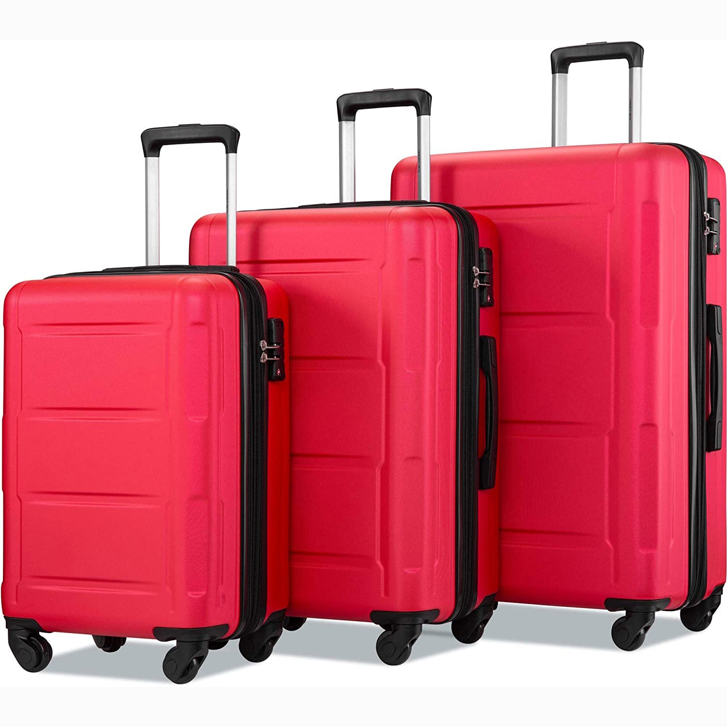 3-Piece Set: Lightweight Hard Luggage with Swivel Wheels and TSA Lock Cheap Sale For Cheap