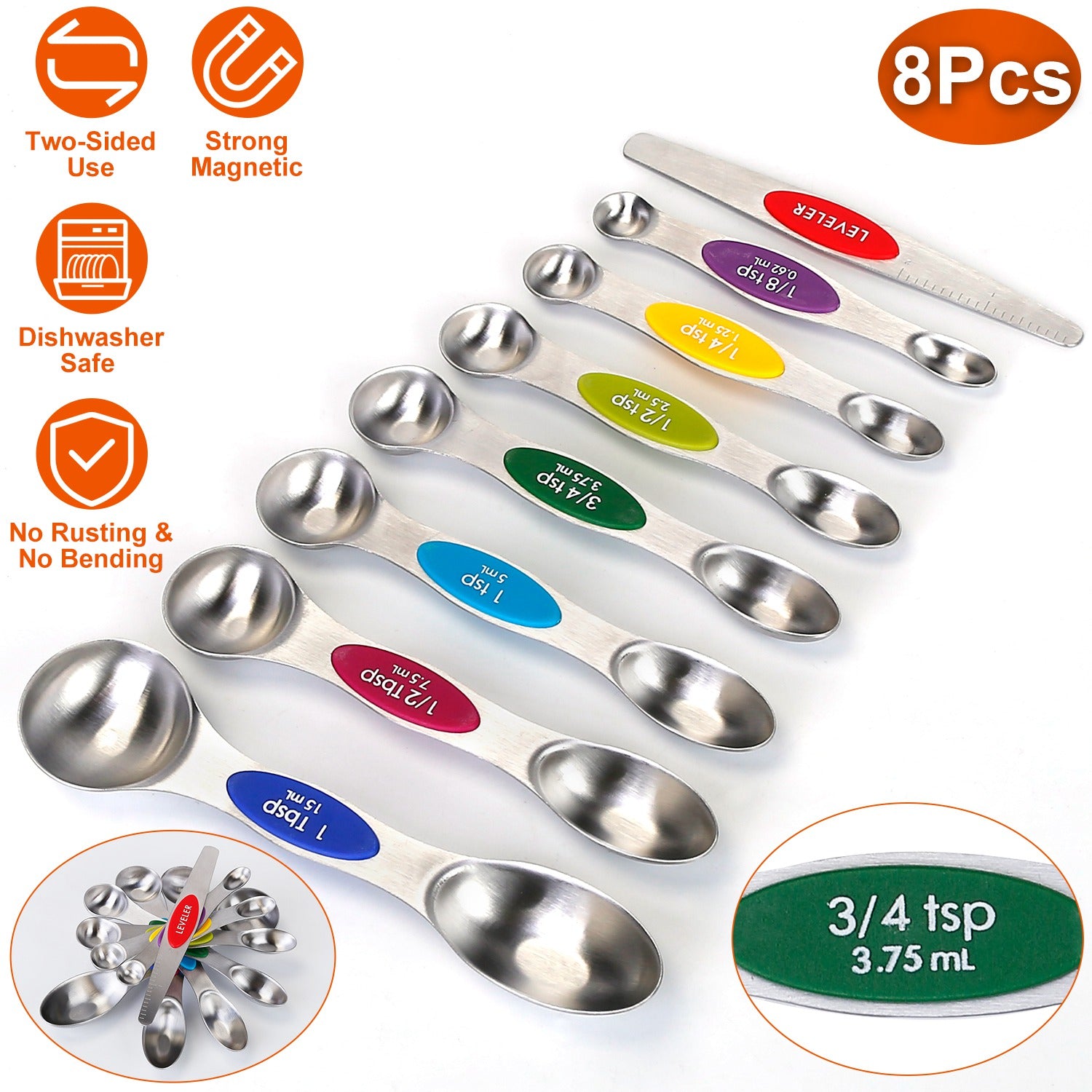 Dual Sided Magnetic Measuring Spoons Sale Good Selling