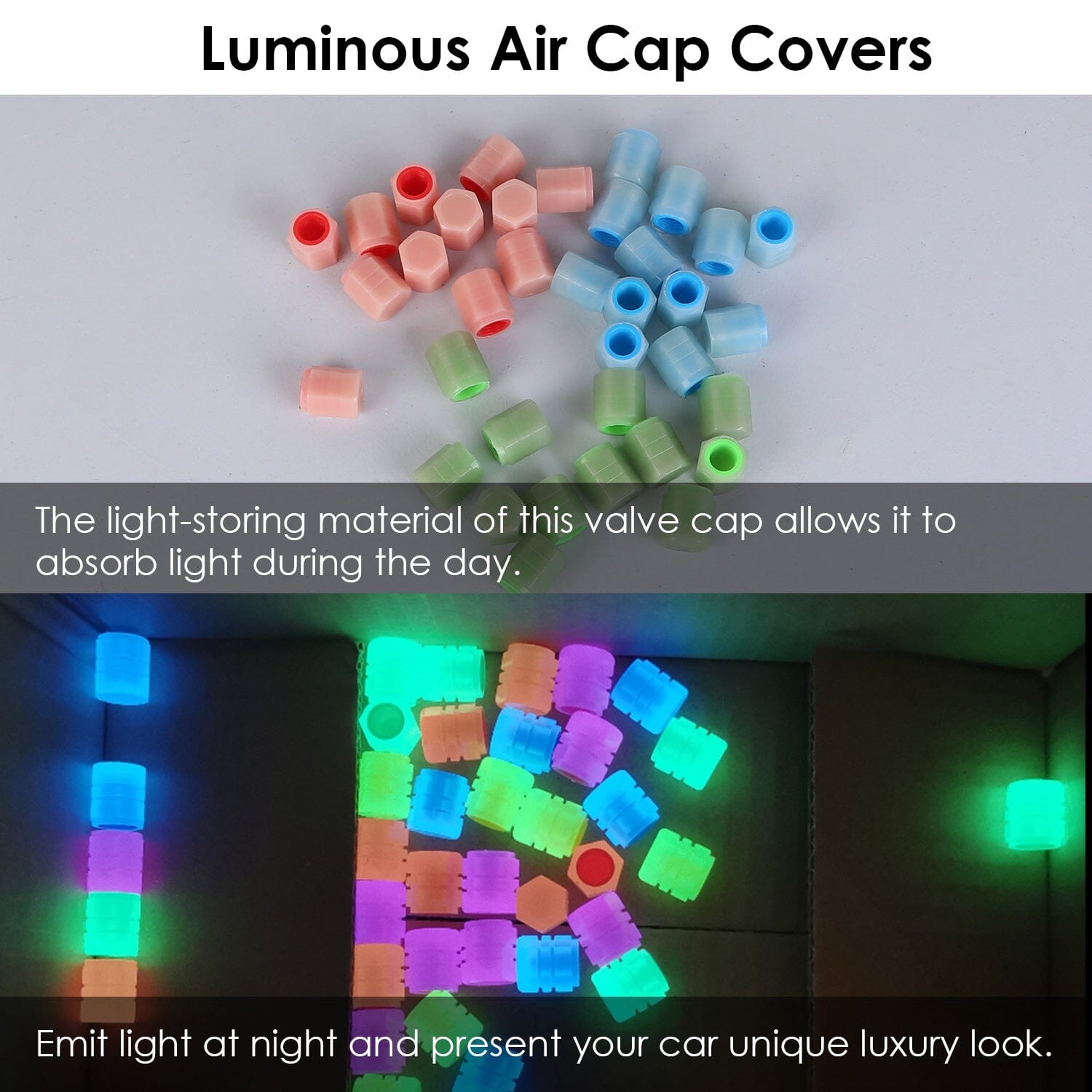 12-Piece: Luminous Car Tire Valve Stem Covers Outlet Pices