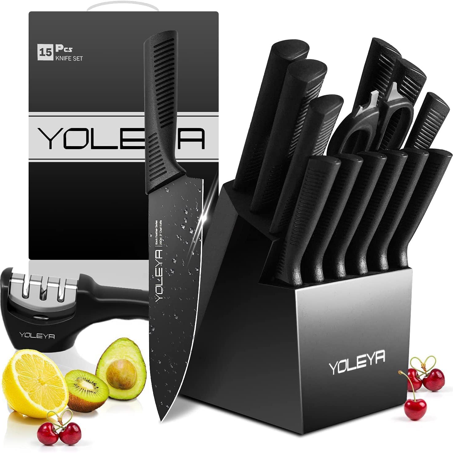 15-Piece: Non-Stick Coating Kitchen Knife Set Clearance Manchester Great Sale