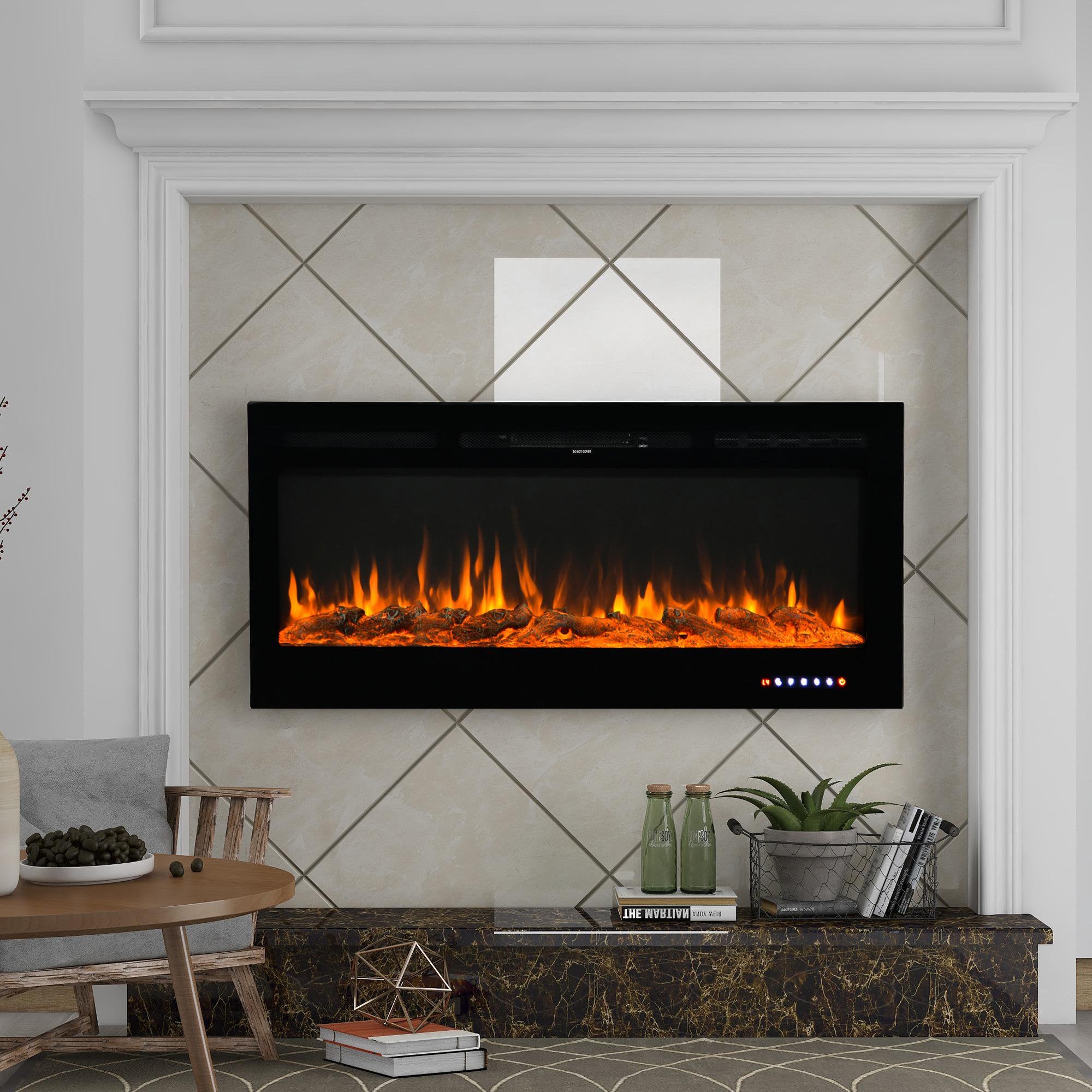 Wall-Mounted Recessed Electronic Fireplace - 50 Inch Buy Cheap Big Discount