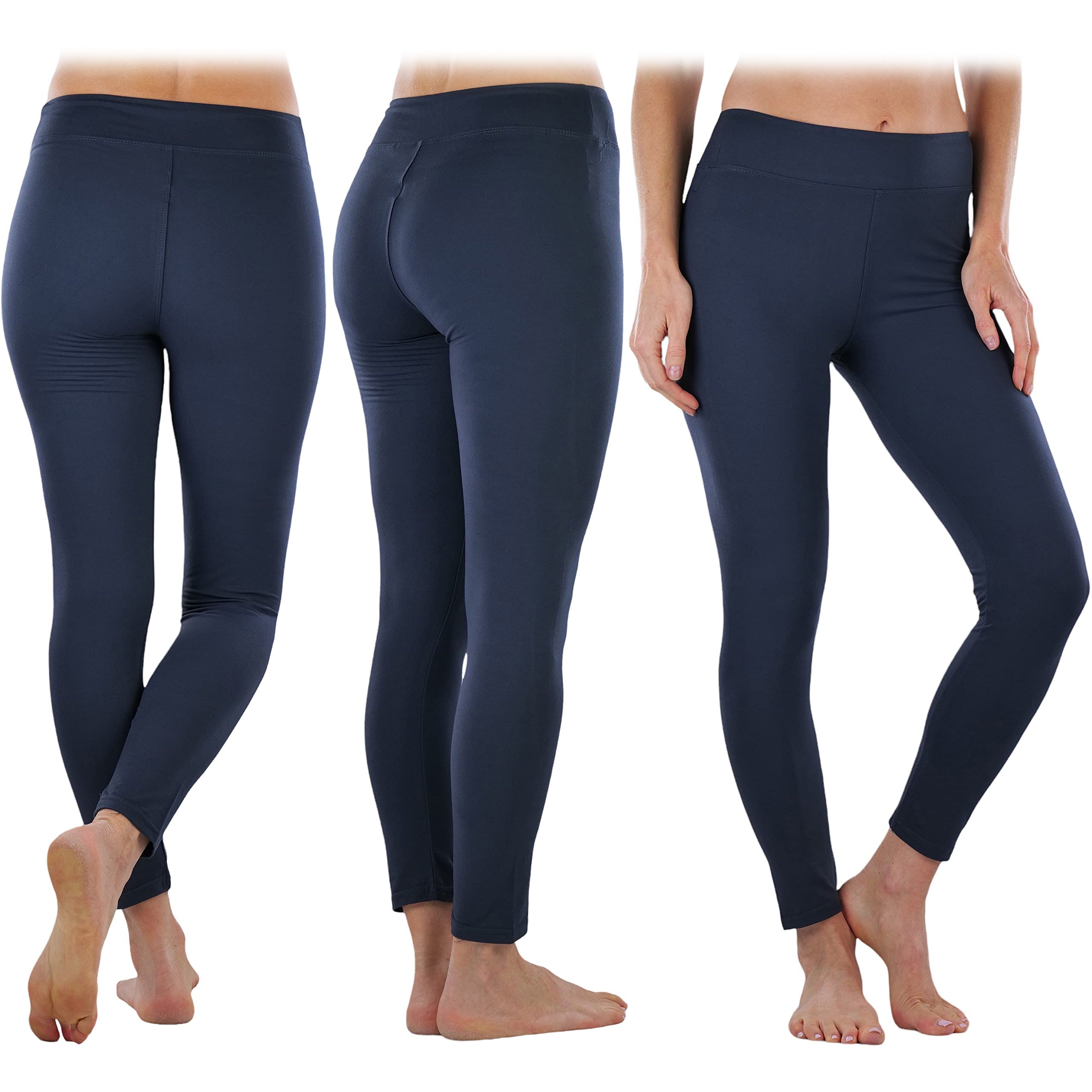 4-Pack: ToBeInStyle Women's Full Length High Waisted Stretchy Microfiber Leggings Low Pice Fee Shipping Online