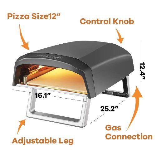 Geek Chef Outdoor Pizza Oven Pizza Grilling 12'' Portable Gas Oven Free Shipping Big Discount