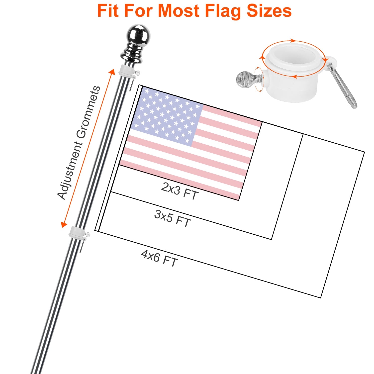 6Ft Stainless Steel Wall Mounted Flag Pole Collections