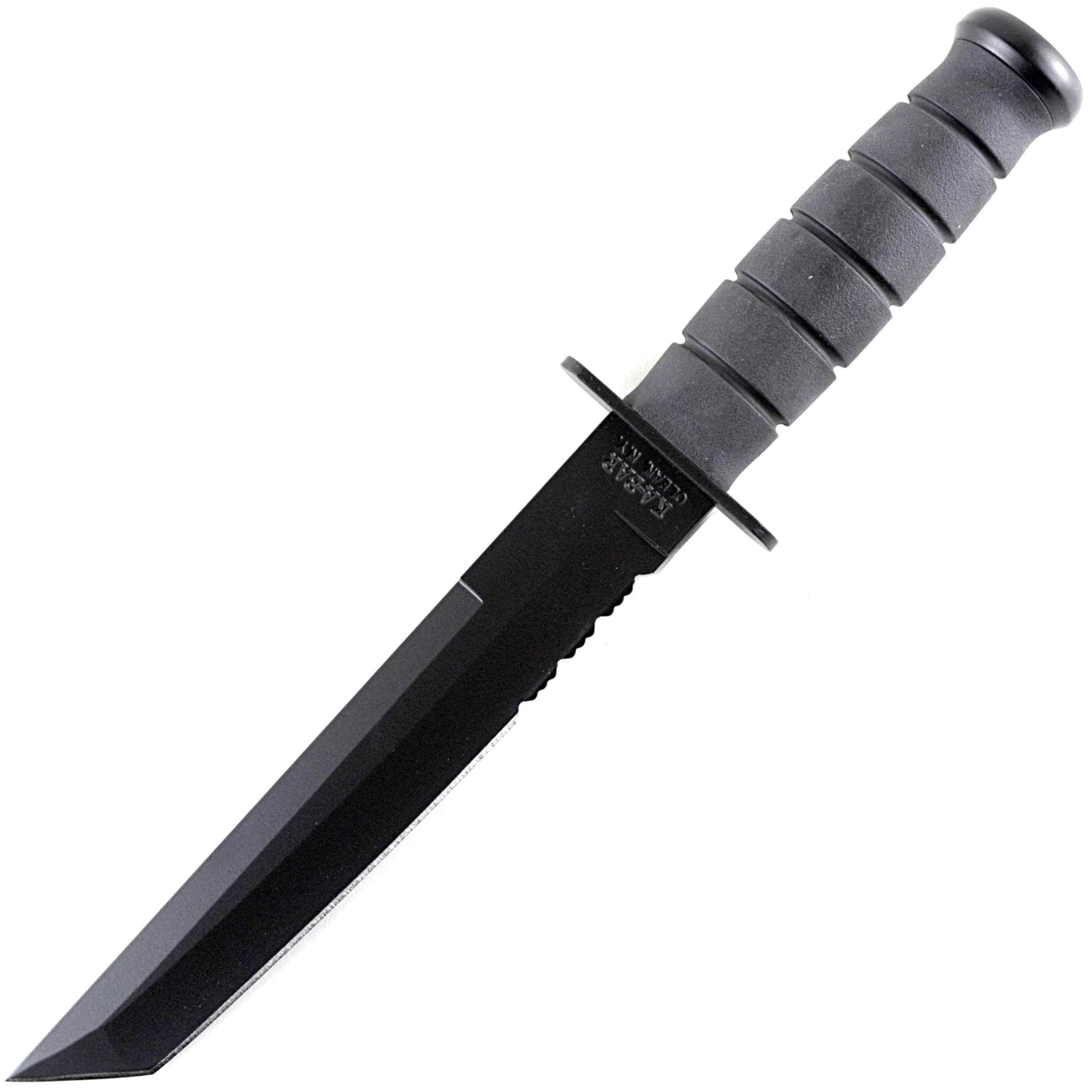 KA-BAR Tanto Fighting Knife, 8 Combo Blade, Kraton G Handle, Kydex Sheath - 1245 Outlet Pices