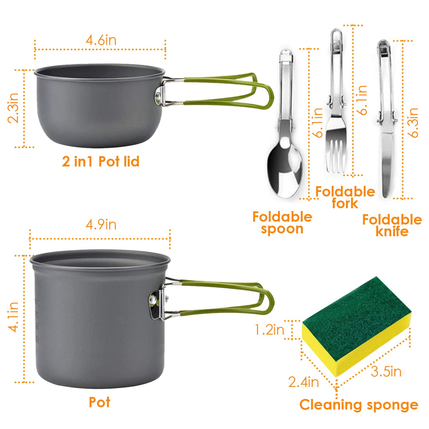 8-Piece: Camping Cooking Ware Set Sale Outlet