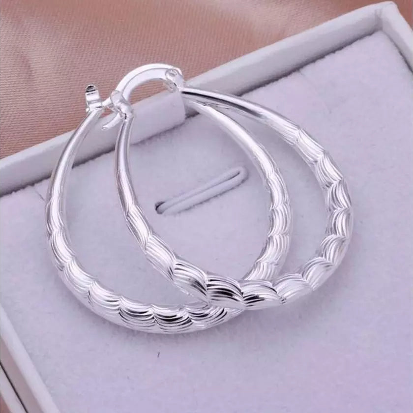 925 Sterling Silver Oval Filigree Hoop Earrings Get Authentic