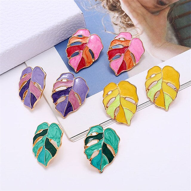 4-Pairs: Women's Vintage Leaf Fashion Earrings Cheap New Styles