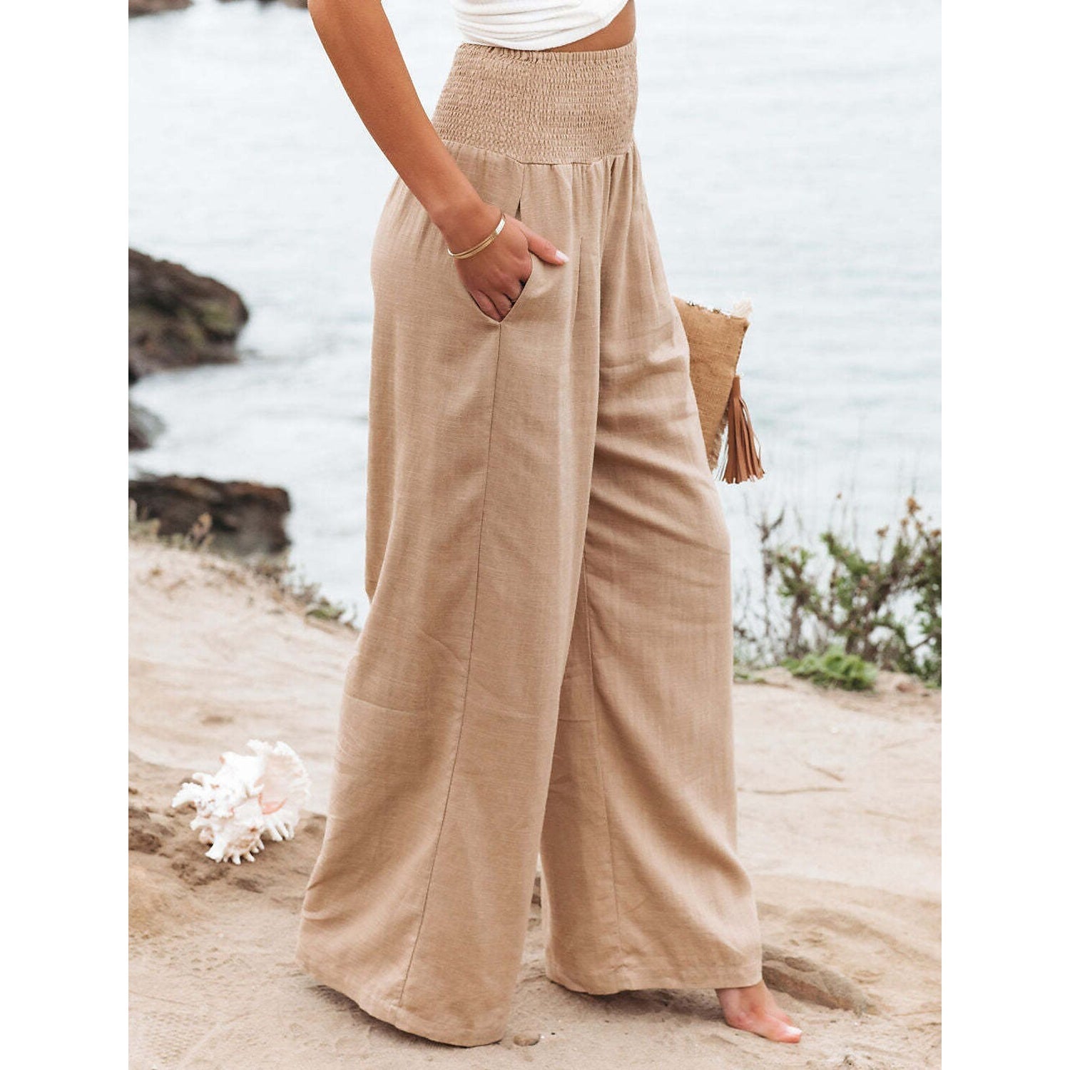 Women's High Waist Loose Wide Leg Pants Classic Cheap Pice