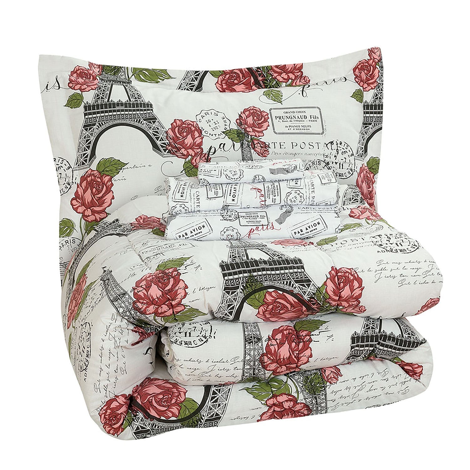 Sloane Street Paris Rose Eiffel Tower Reversible Bed in a Bag 2025 Newest Online