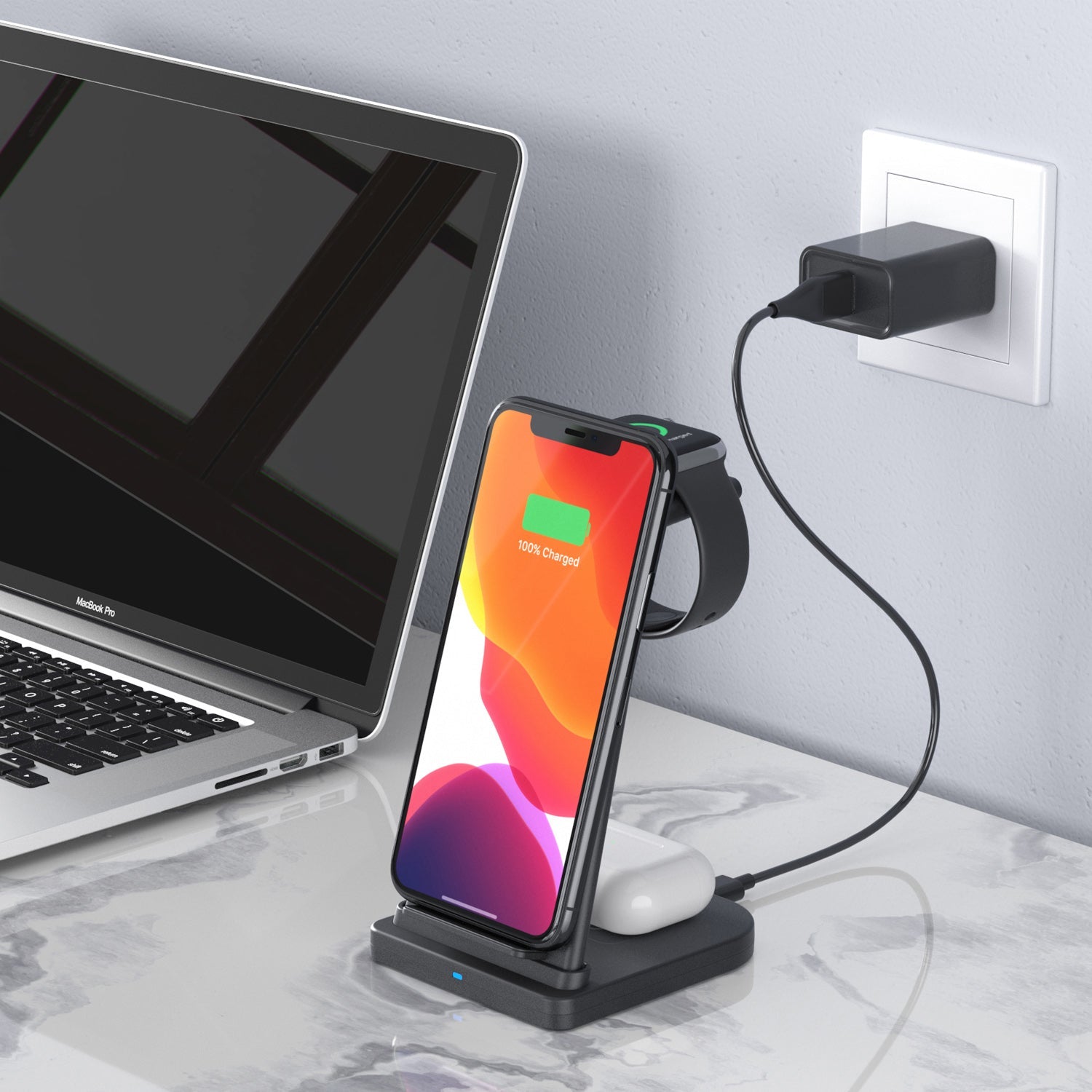 3-in-1 Foldable Fast Wireless Charging Stand Footaction Online