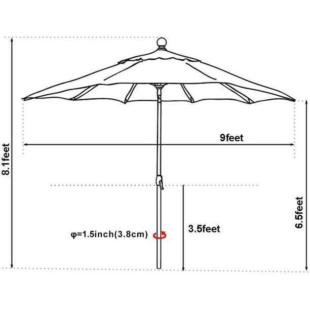 9 Ft. Outdoor Market and Table Patio Umbrella Clearance Factory Outlet