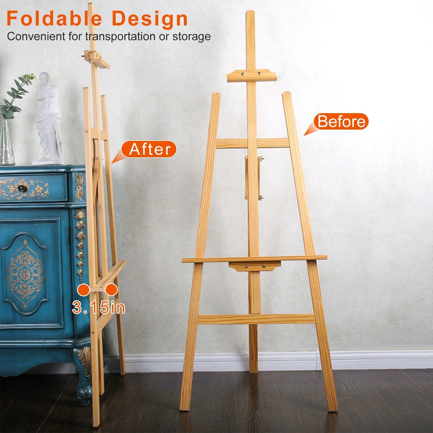 Painting Easel Stand Wooden Inclinable A Frame Tripod Perfect For Sale