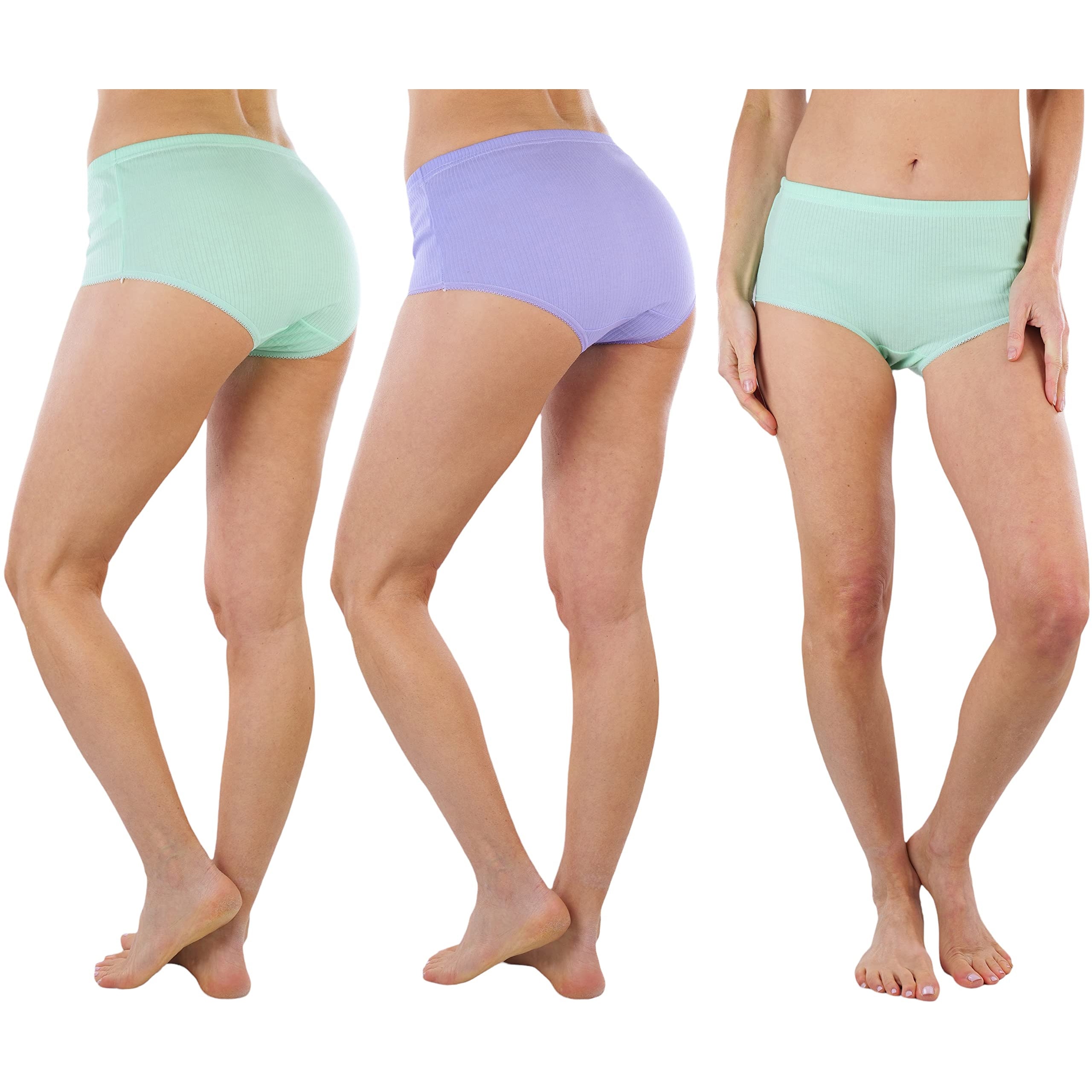 6-Pack: ToBeInStyle Women's High Waisted Subtle Ribbed Pastel Gridle Panties Visit New For Sale