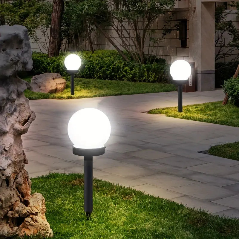 2-Pack: Solar LED Globe Powered Garden Light Outlet Buy