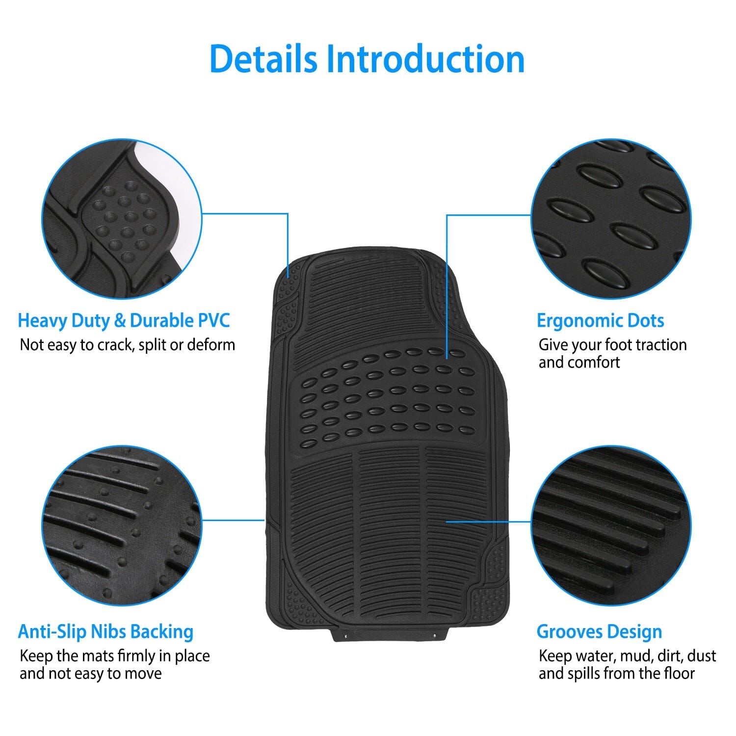 3-Piece: Automotive Floor Mats Set Cheap Sale Discounts