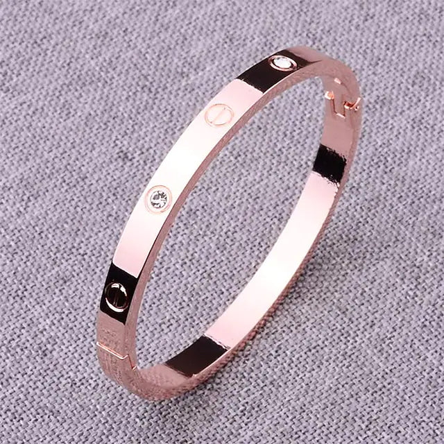 2-Piece: Women's Stainless Steel Zircon Inlay Bracelet Clearance Discounts