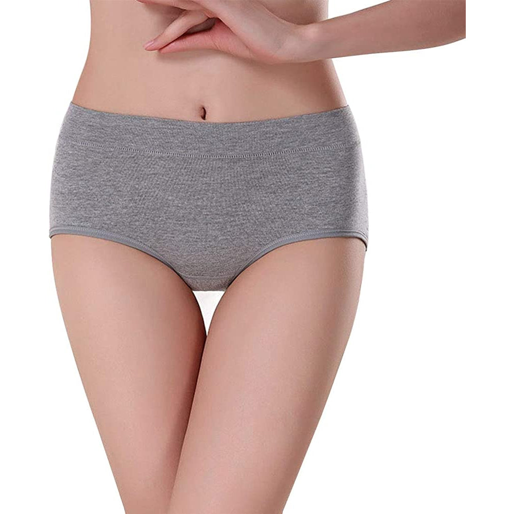 5-Pack: Cotton Mid Waist No Muffin Top Full Coverage Brief Ladies Underwear Sast Online