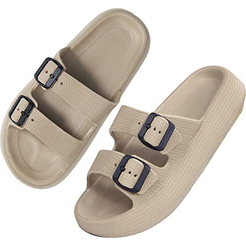 Pillow Sandals Thick Sole Adjustable Buckles EVA Cloud Slides Slippers Clearance Explore