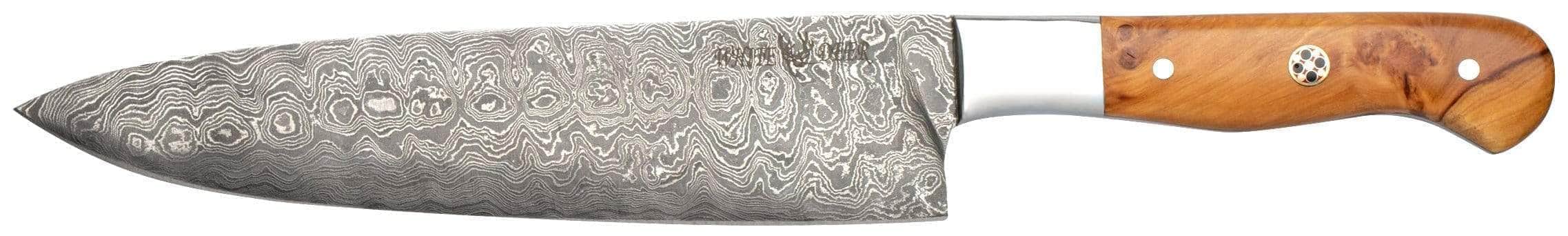 White Deer Damascus Steel Chef Knife, 8 Blade, Olive Wood Handle Cheap Pice Free Shipping