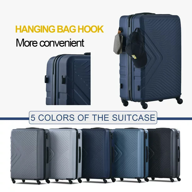 3-Piece Set: Hardshell Lightweight Suitcase with TSA Lock Spinner Wheels Free Shipping Clearance