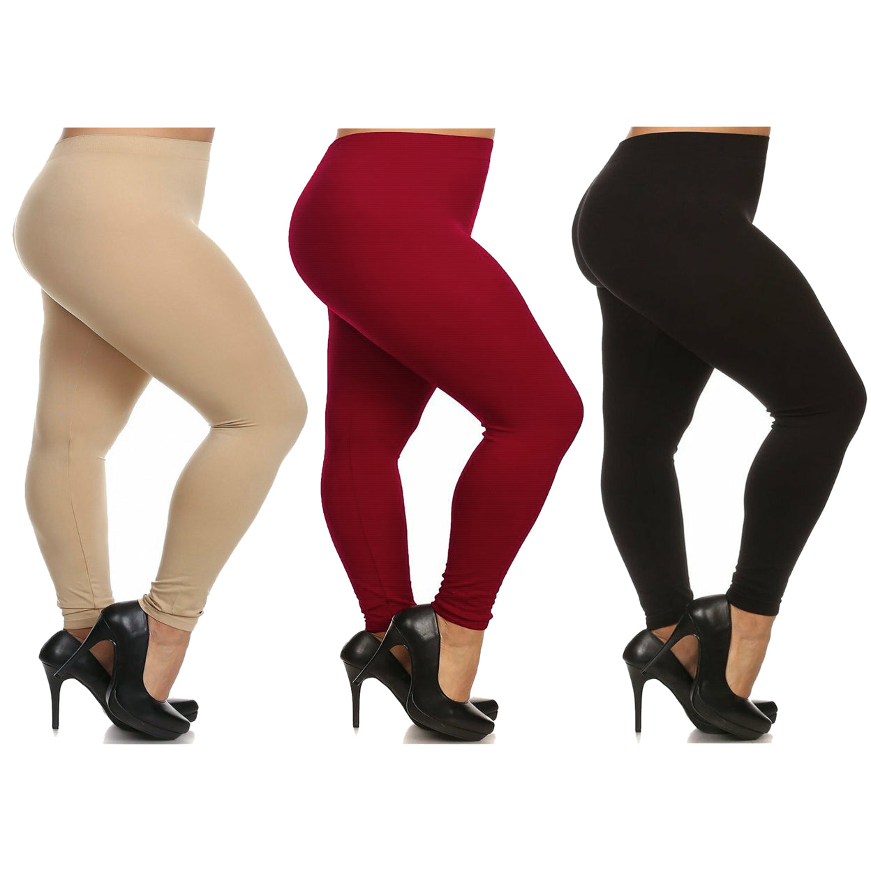 3-Pack: Plus Size Women's Casual Ultra-Soft Workout Yoga Leggings Discount 2025 Newest
