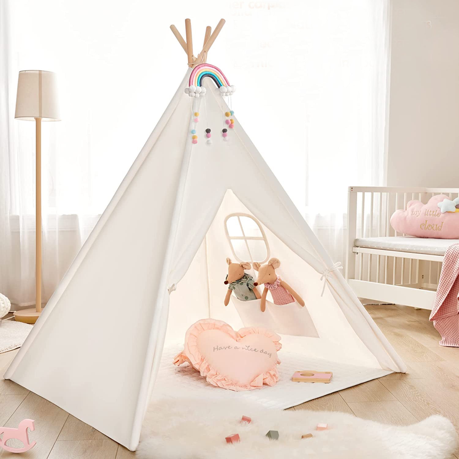 Teepee Tent for Kids - Play Tent Indoor Outdoor Cotton Canvas Cheap Pice Original