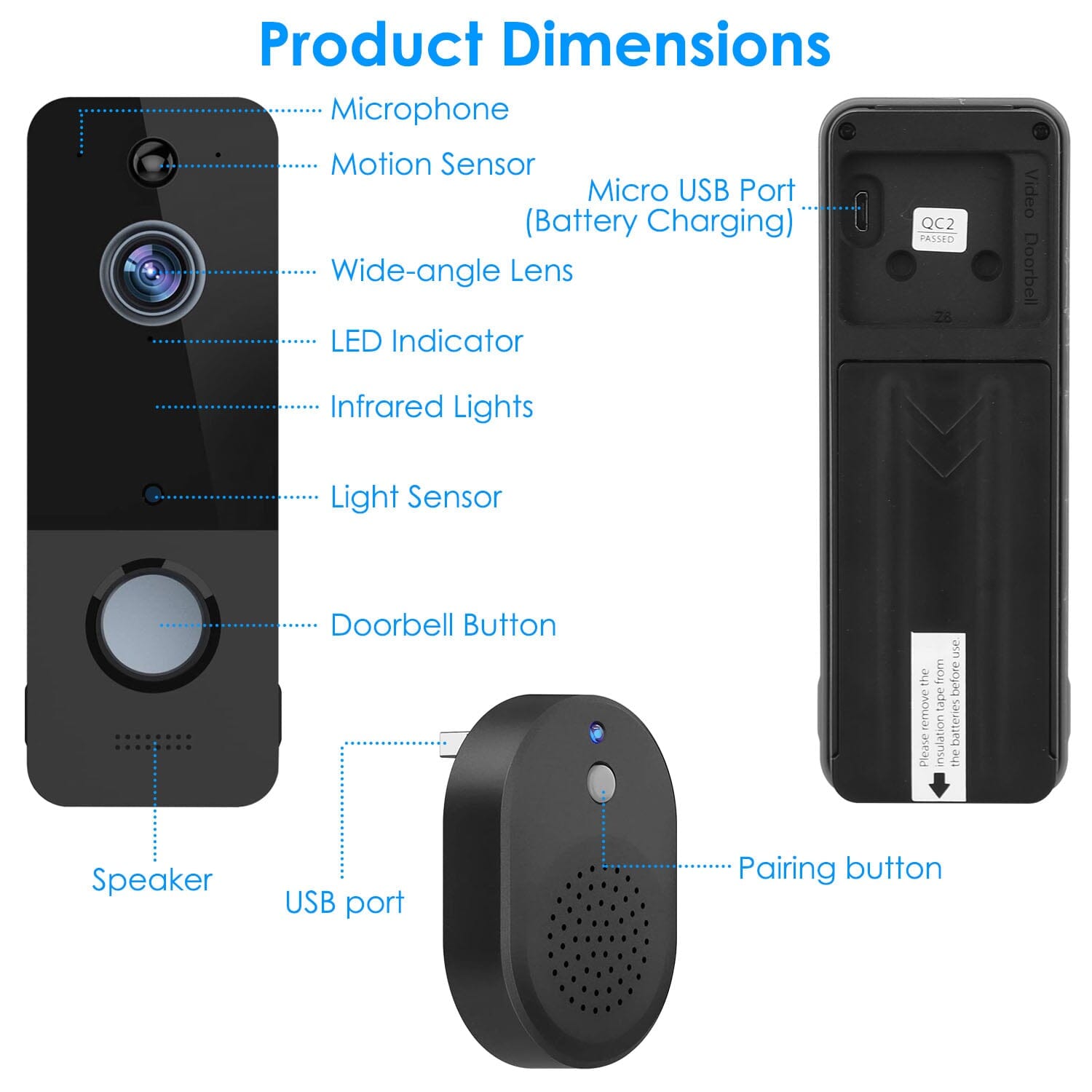 Wireless Smart Wi-Fi Video Doorbell Genuine Cheap Online