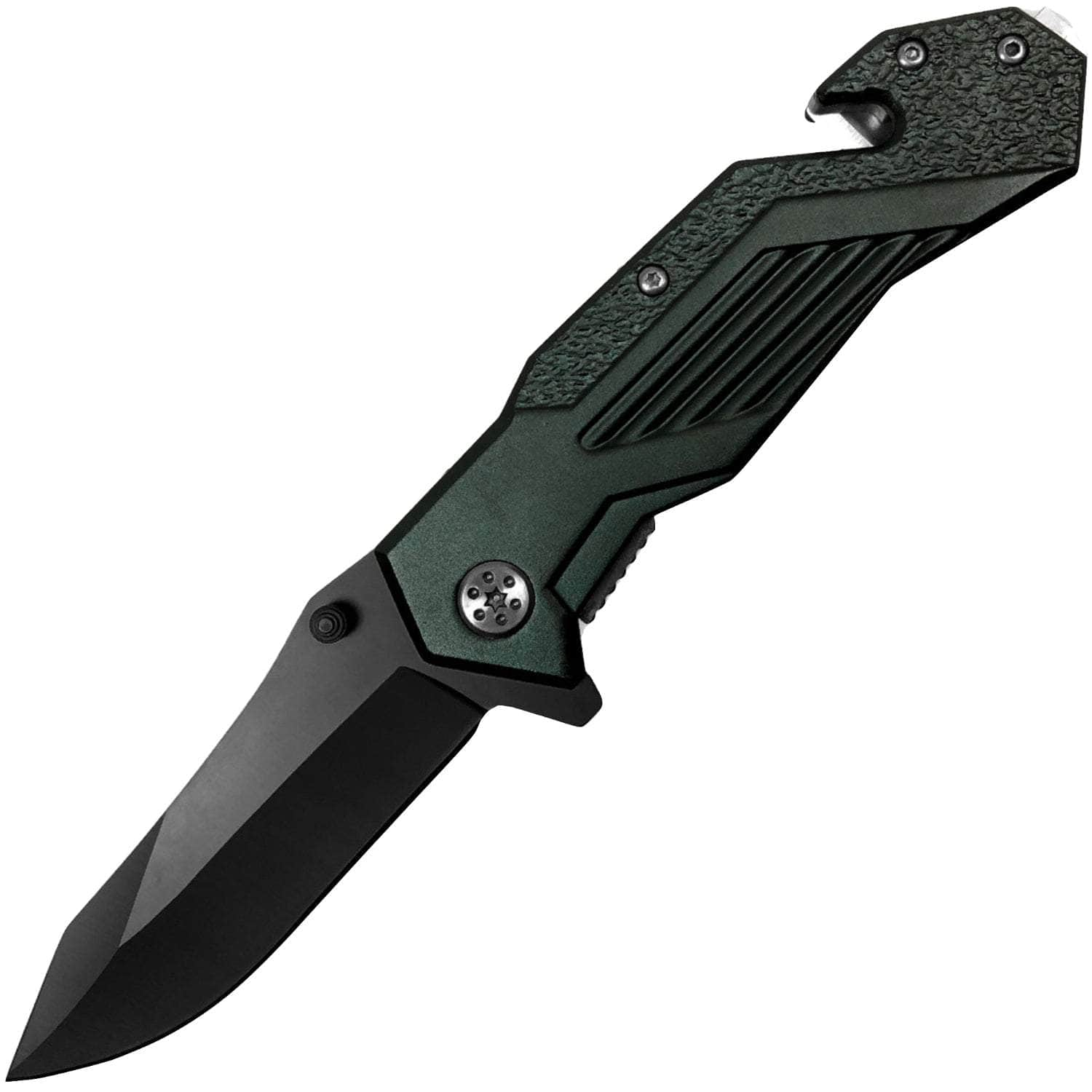 Alpha Tactical Glass Breaking Folding Knife, 3.25 Blade, Green Handle EW-859 / SP-859 In China Cheap Online