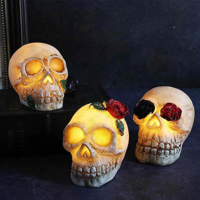 Halloween Resin Skull LED Night Light Decorative Light Discount Visit New