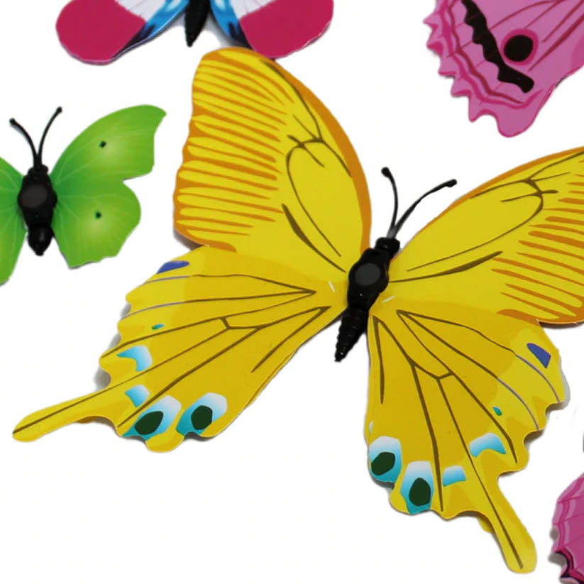 12-Pieces: Mixed Color 3D Butterfly Magnet Fridge Stickers In China Cheap Online