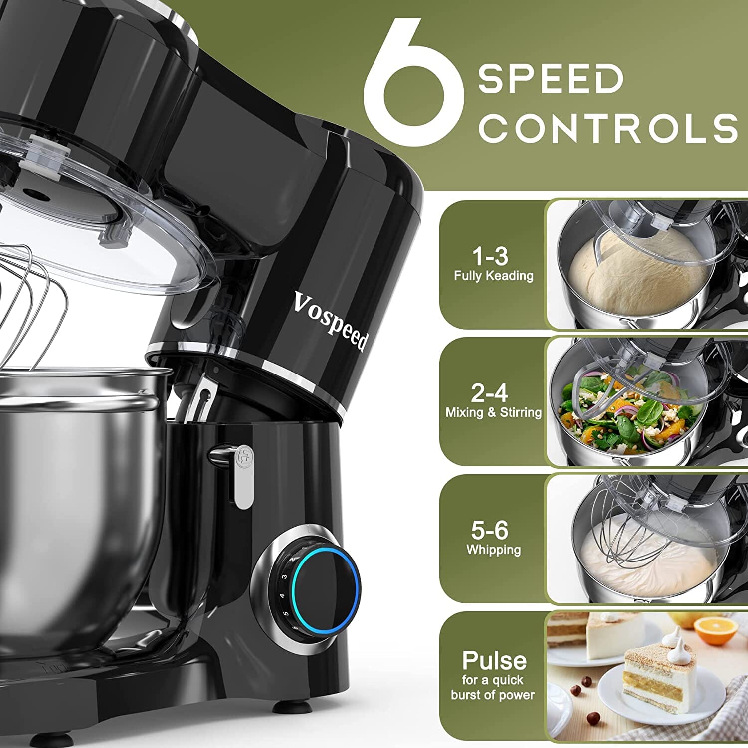 Vospeed Stand Mixer with 8.5QT Stainless Steel Mixing Bowl Shop For Sale