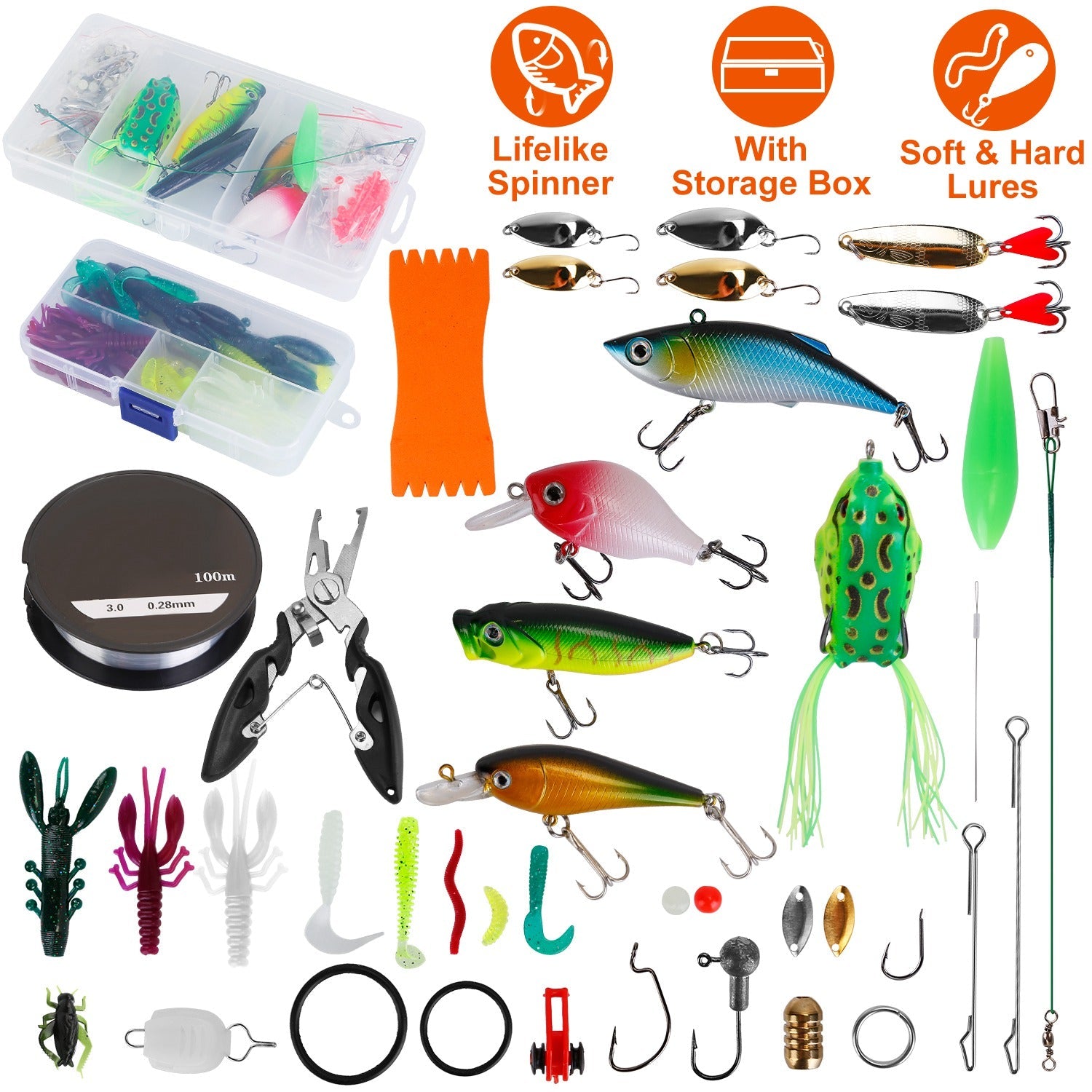 383-Piece: Fishing Lures Tackle Box Big Sale Sale Online