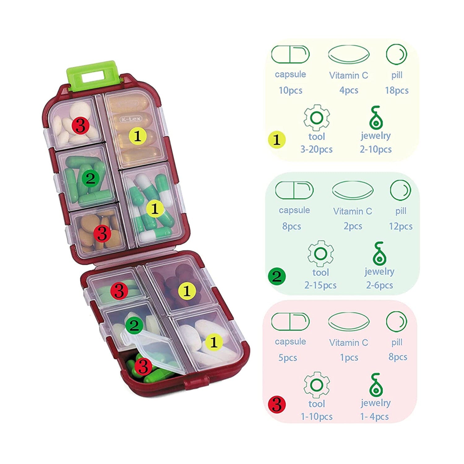 2-Pack: Portable Weekly Travel Pill Organizer Case Free Shipping Best Store To Get