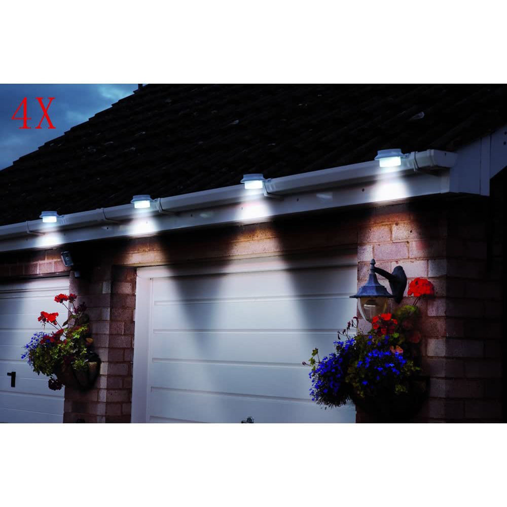 4-Pack: BOUNDERY Outdoor Solar Gutter LED Lights Discount Big Sale